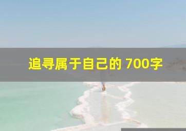 追寻属于自己的 700字